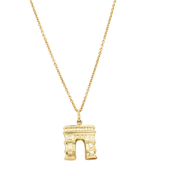 Walker & Hall 14k Gold ✨ Arc De Triomphe Necklace Charm 🇫🇷 - Picture 3 of 9